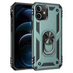 For iPhone 12 Pro Max Shockproof TPU + PC Protective Case with 360 Degree Rotating Holder(Dark Green)
