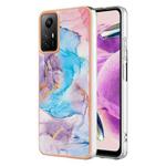 For Xiaomi Redmi Note 12S 4G Electroplating IMD TPU Phone Case(Blue Marble)