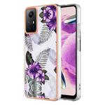 For Xiaomi Redmi Note 12S 4G Electroplating IMD TPU Phone Case(Purple Flower)