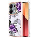 For Xiaomi Redmi Note 13 Pro 4G Global Electroplating IMD TPU Phone Case(Purple Flower)