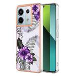 For Xiaomi Redmi Note 13 Pro 5G Global Electroplating IMD TPU Phone Case(Purple Flower)