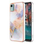 For Nokia C12 Electroplating IMD TPU Phone Case(White Marble)