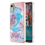 For Nokia C12 Electroplating IMD TPU Phone Case(Blue Marble)