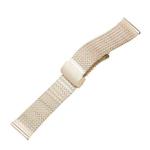 For Apple Watch SE 2023 44mm Magnetic Buckle Herringbone Mesh Metal Watch Band(Starlight)