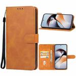 For OnePlus 12R Leather Phone Case(Brown)