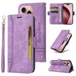 For iPhone 16 Pro BETOPNICE Dual-side Buckle Leather Phone Case(Purple)