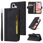 For iPhone 16 Plus BETOPNICE Dual-side Buckle Leather Phone Case(Black)