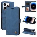 For iPhone 15 Pro Max Skin Feel Life Tree Leather Phone Case(Blue)