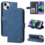 For iPhone 15 Skin Feel Life Tree Leather Phone Case(Blue)
