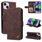 For iPhone 15 Plus Skin Feel Life Tree Leather Phone Case(Brown)
