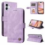 For iPhone 16 Plus Skin Feel Life Tree Leather Phone Case(Purple)