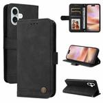 For iPhone 16 Plus Skin Feel Life Tree Leather Phone Case(Black)