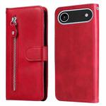 For iPhone 17 Air Fashion Calf Texture Zipper Leather Phone Case(Red)