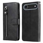 For iPhone 17 Air Fashion Calf Texture Zipper Leather Phone Case(Black)