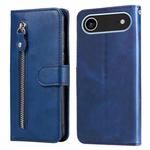 For iPhone 17 Air Fashion Calf Texture Zipper Leather Phone Case(Blue)