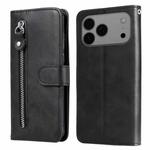 For iPhone 17 Pro Max Fashion Calf Texture Zipper Leather Phone Case(Black)