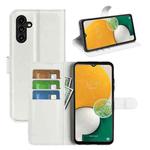 For Samsung Galaxy A14 5G Litchi Texture Horizontal Flip Phone Case with Holder(White)