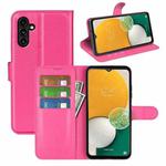 For Samsung Galaxy A14 5G Litchi Texture Horizontal Flip Phone Case with Holder(Rose Red)