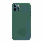 For iPhone 15 Pro Max Straight Edge Solid Color TPU Shockproof Phone Case(Dark Green)