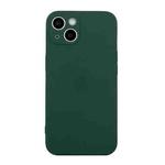 For iPhone 15 Plus Straight Edge Solid Color TPU Shockproof Phone Case(Dark Green)