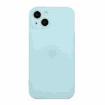 For iPhone 15 Plus Straight Edge Solid Color TPU Shockproof Phone Case(Light Cyan)