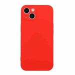 For iPhone 15 Plus Straight Edge Solid Color TPU Shockproof Phone Case(Red)