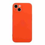 For iPhone 15 Plus Straight Edge Solid Color TPU Shockproof Phone Case(Orange)