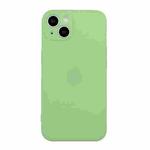 For iPhone 15 Straight Edge Solid Color TPU Shockproof Phone Case(Matcha Green)