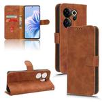 For TECNO Camon 20 Premier Skin Feel Magnetic Flip Leather Phone Case(Brown)
