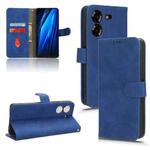 For Tecno Pova 5 Skin Feel Magnetic Flip Leather Phone Case(Blue)
