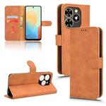 For TECNO Pop 8 Skin Feel Magnetic Flip Leather Phone Case(Brown)