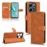 For Tecno Spark 20 Skin Feel Magnetic Flip Leather Phone Case(Brown)