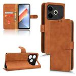 For Tecno Pova 6 Neo Skin Feel Magnetic Flip Leather Phone Case(Brown)