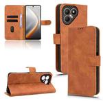 For Tecno Pova 7 5G Skin Feel Magnetic Flip Leather Phone Case(Brown)