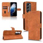 For Tecno Spark 40 Pro+ Skin Feel Magnetic Flip Leather Phone Case(Brown)