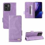 For Motorola Edge 40 Magnetic Clasp Leather Phone Case(Purple)