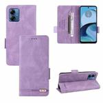 For Motorola Moto G14 Magnetic Clasp Leather Phone Case(Purple)