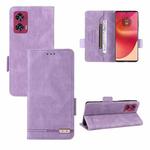 For Motorola Edge 50 Fusion Magnetic Clasp Leather Phone Case(Purple)