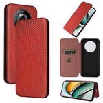 For Realme 11 Pro / 11 Pro+ Carbon Fiber Texture Flip Leather Phone Case(Brown)