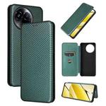 For Realme 11 5G / 11x Carbon Fiber Texture Flip Leather Phone Case(Green)