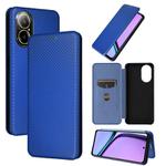 For Realme C67 4G Carbon Fiber Texture Flip Leather Phone Case(Blue)