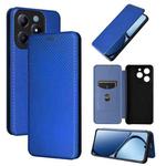 For Realme C61 / C63 Carbon Fiber Texture Flip Leather Phone Case(Blue)