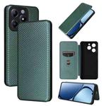 For Realme C61 / C63 Carbon Fiber Texture Flip Leather Phone Case(Green)