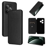 For Realme GT 6 / GT 6T Carbon Fiber Texture Flip Leather Phone Case(Black)