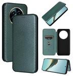 For Realme 13 Pro / 13 Pro+ Carbon Fiber Texture Flip Leather Phone Case(Green)