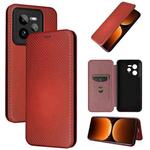 For Realme CT7 Pro Carbon Fiber Texture Flip Leather Phone Case(Brown)