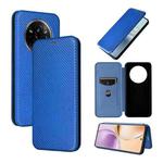 For Realme 14 Pro 5G Global Carbon Fiber Texture Flip Leather Phone Case(Blue)