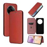 For Realme 14 Pro 5G Global Carbon Fiber Texture Flip Leather Phone Case(Brown)