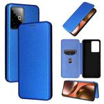 For Realme Neo7x 5G Carbon Fiber Texture Flip Leather Phone Case(Blue)