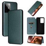 For Realme Neo7x 5G Carbon Fiber Texture Flip Leather Phone Case(Green)